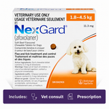 NexGard Soft Chewable Tablets for Dogs 1.8-4.5 kg Orange - 12 Chew Tabs