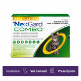NexGard COMBO Topical Feline 2.5-7.4kg Yellow