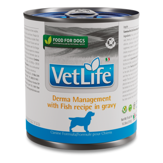 VetLife Adult Derma Management with Fish in Gravy Canine Wet Food