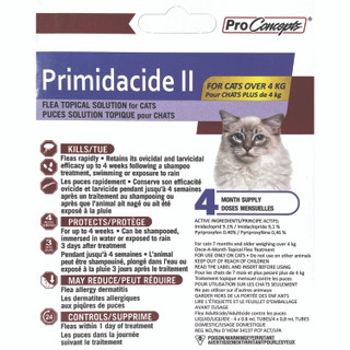 Primidacide II Flea Topical Treatment for Cats - 4 tubes