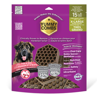 Yummy Combs Flossing Dog Treats - Fish & Egg - Extra Large