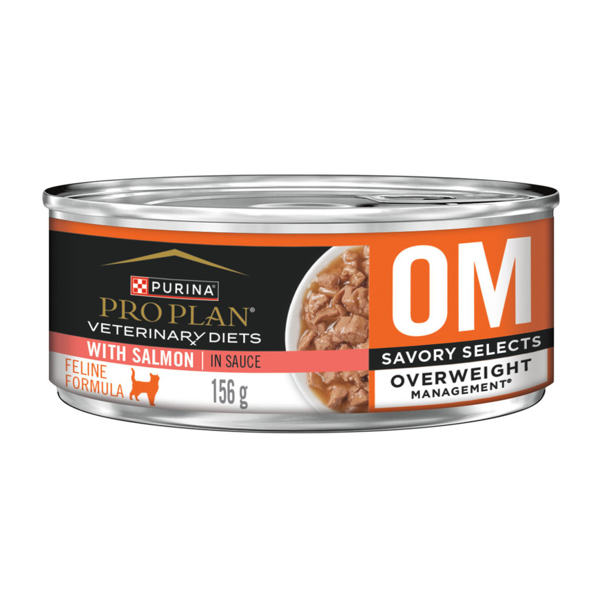 Veterinary Diets® OM Overweight Management® Savory Selects with Salmon, Wet Cat Food Formula
