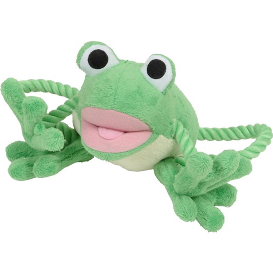 Dogit Puppy Luvz Plush Dog Toy with Squeaker - Green Frog
