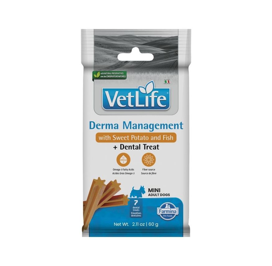 VetLife Derma Management Adult Canine Mini Treat - Sweet Potato and Fish