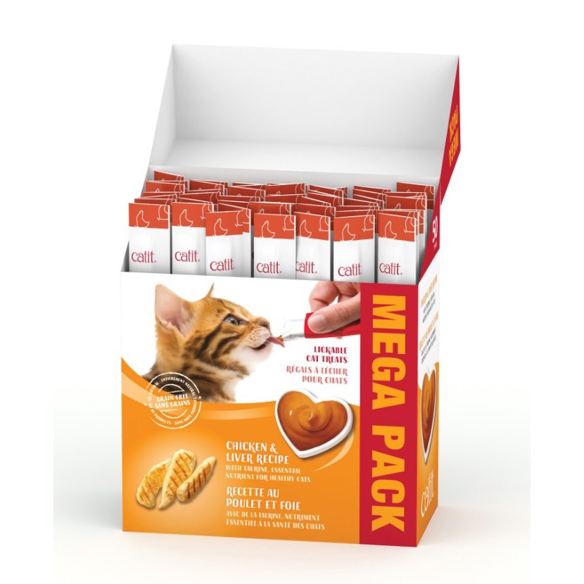 Catit Creamy Lickable Cat Treat - Chicken & Liver Recipe - 50 Pack