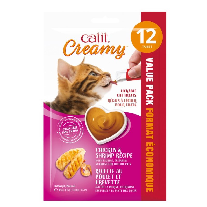 Catit Creamy Lickable Cat Treat - Chicken & Shrimp Recipe