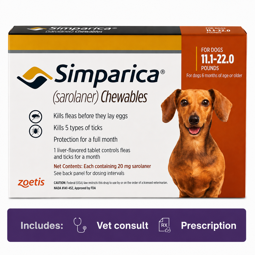 Simparica Dog Caramel 5.1-10.0kg - 6 Tablets