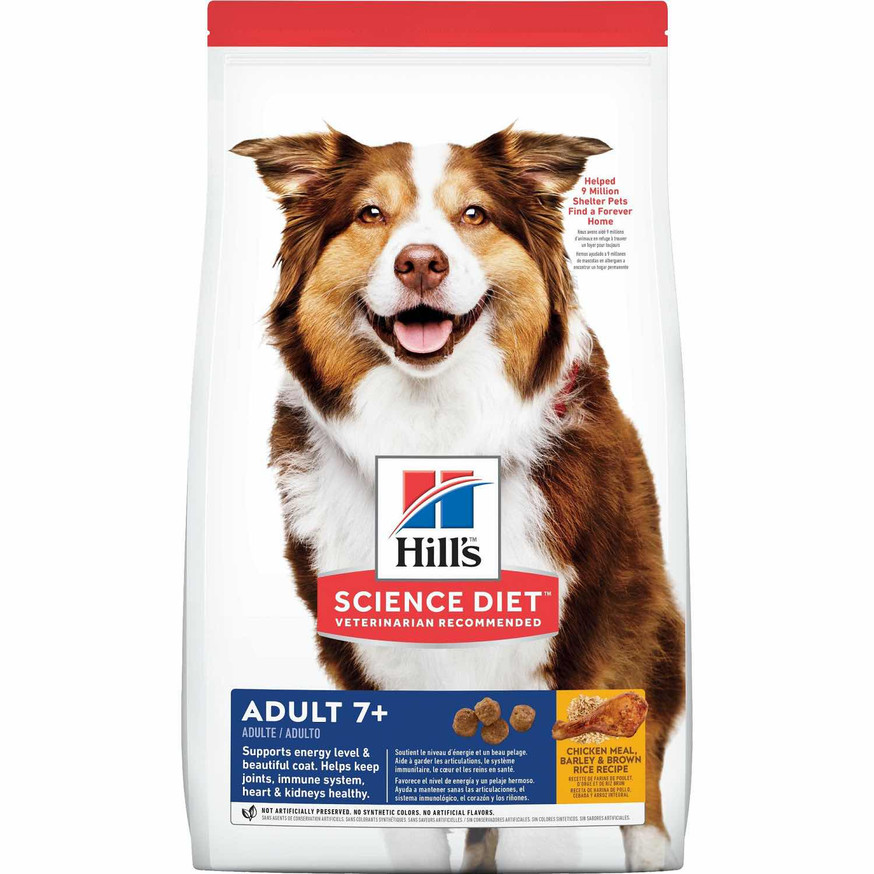 Science Diet Senior 7+ Dry Dog Food, Chicken Meal, Barley & Brown Rice Recipe