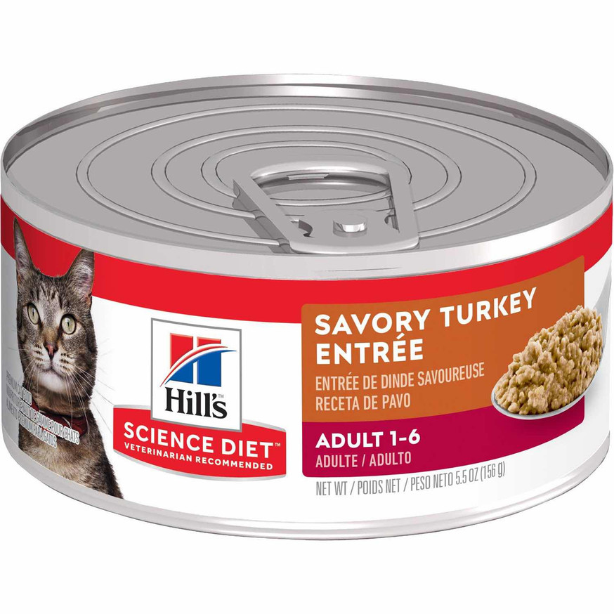Science Diet Adult Canned Cat Food, Savory Turkey Entrée