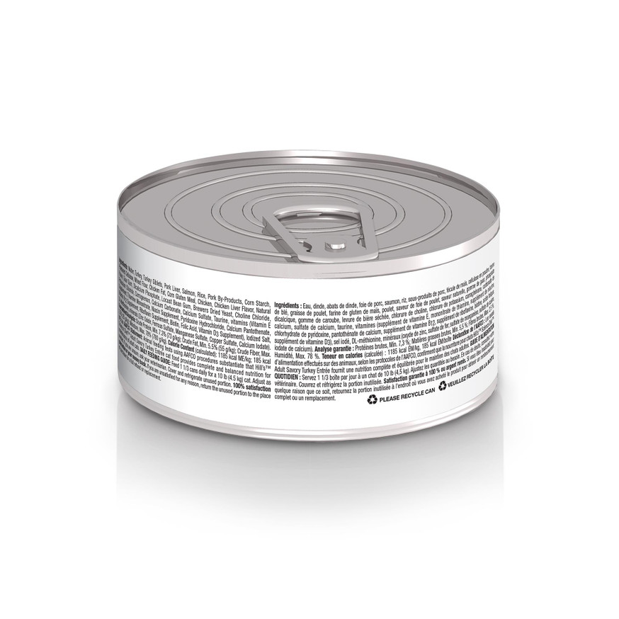 Science Diet Adult Canned Cat Food, Savory Turkey Entrée