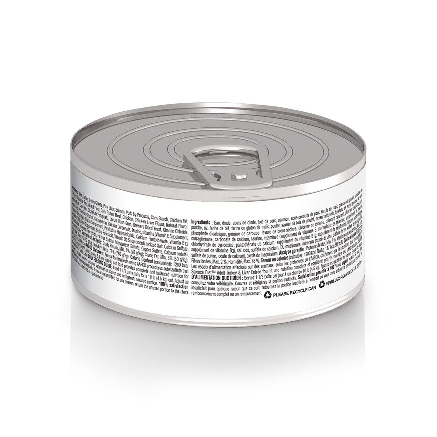 Science Diet Adult Canned Cat Food, Turkey & Liver Entrée