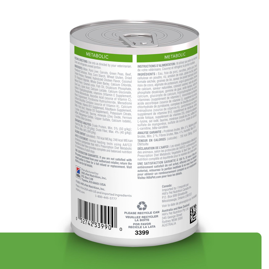 Prescription Diet Metabolic Weight Management Vegetable & Beef Stew Canned Dog Food