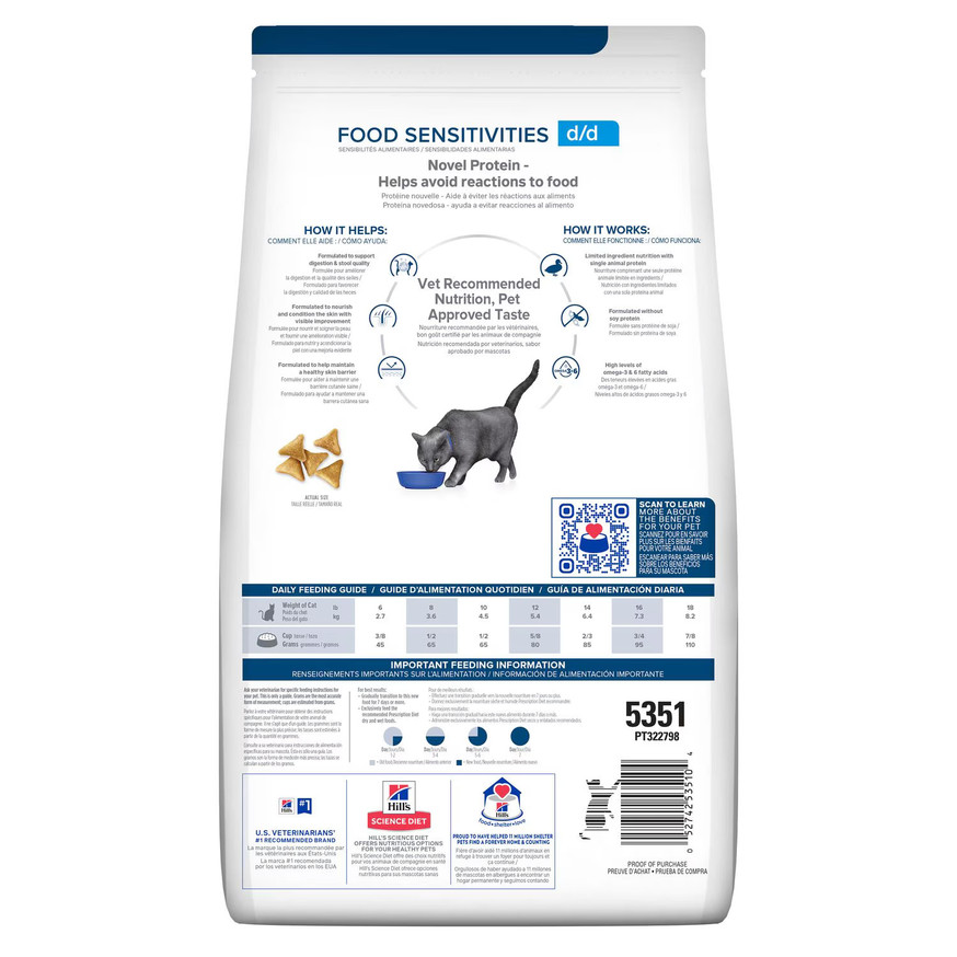 Prescription Diet d/d Skin/Food Sensitivities Duck & Green Pea Formula Dry Cat Food