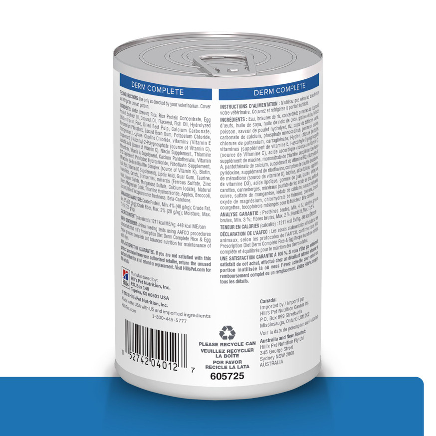 Prescription Diet Derm Complete Rice & Egg Recipe Dog Food