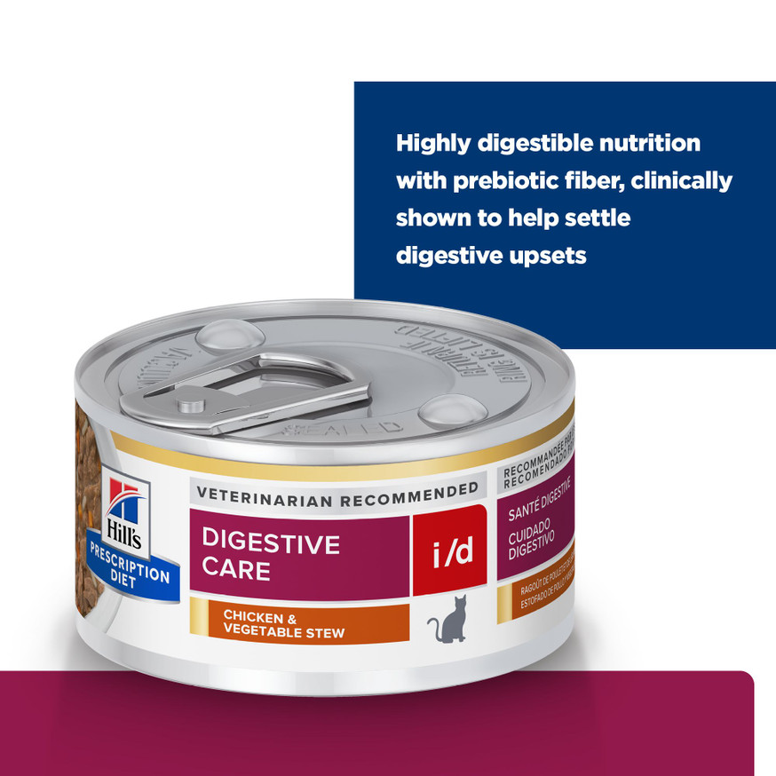 Prescription Diet i/d Digestive Care Chicken & Vegetable Stew Canned Cat Food - 24 pack