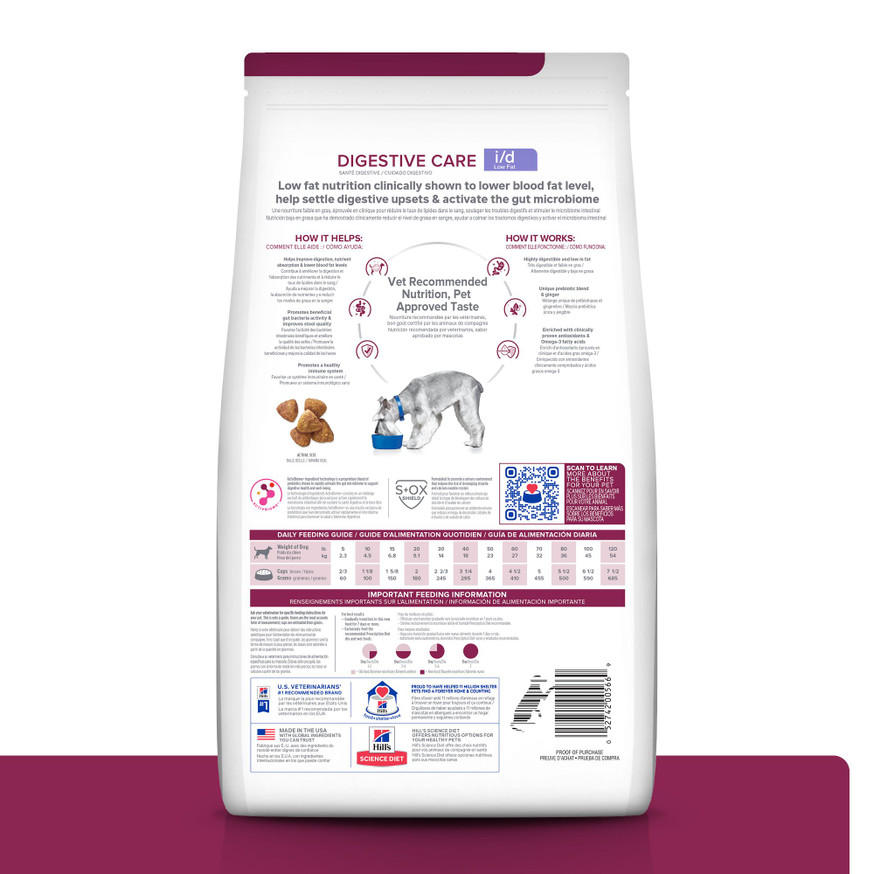 Prescription Diet i/d Low Fat Digestive Care Chicken Flavor Dry Dog Food