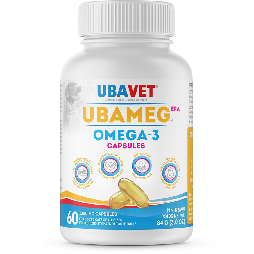 Ubameg Omega-3 Fatty Acid Capsules - 1000 mg - 60 Capsules