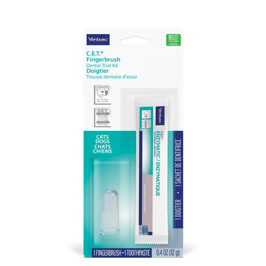 C.E.T.® Fingerbrush With Poultry Toothpaste Packet