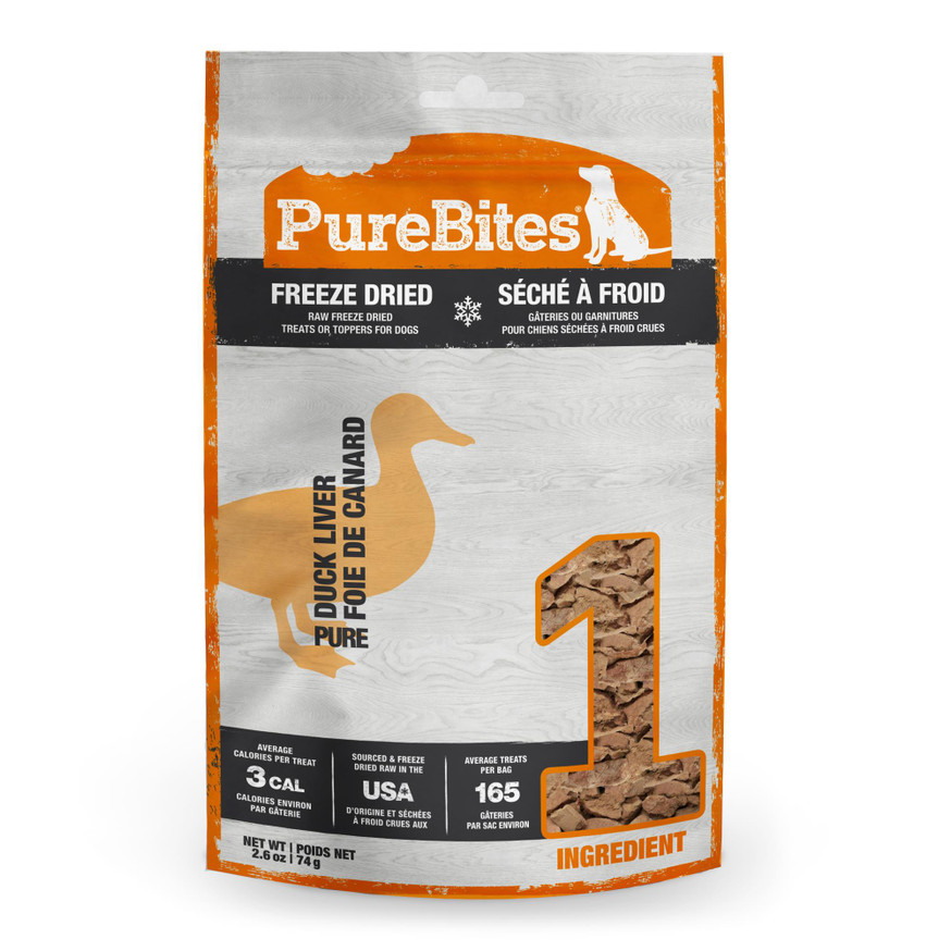 PureBites Freeze Dried Dog Treats - Duck Liver