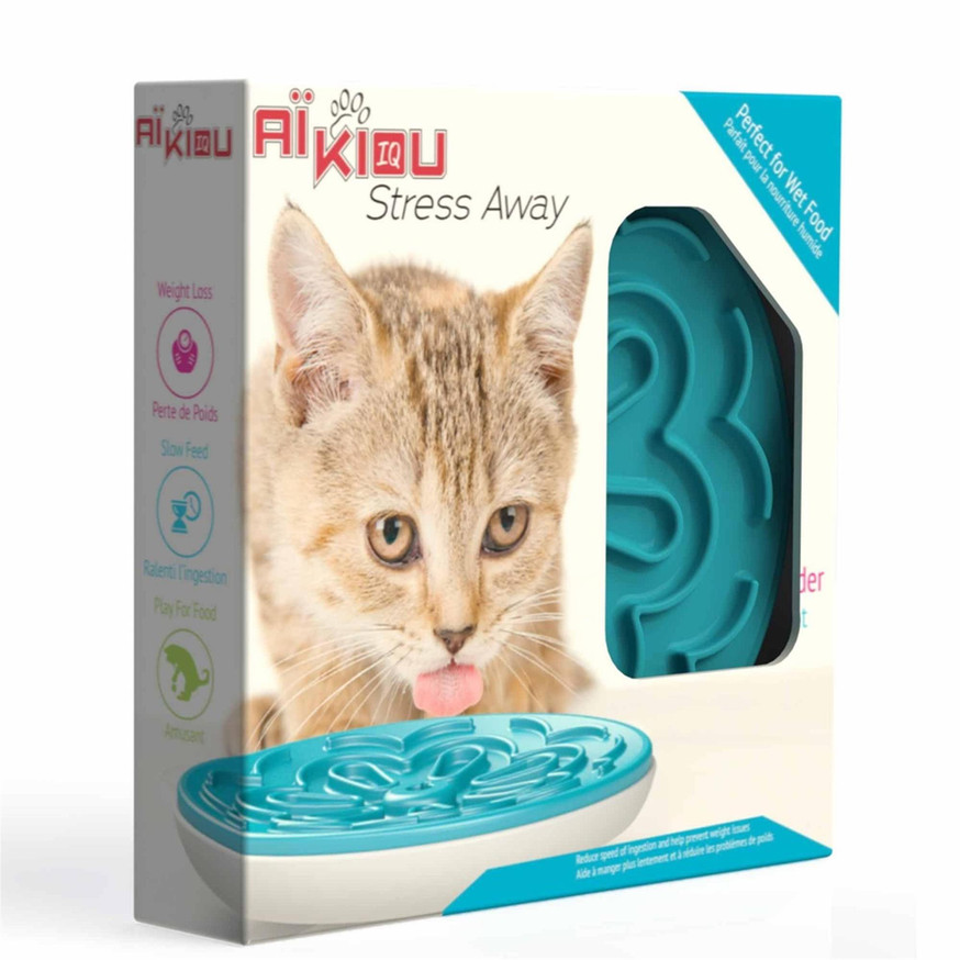 Stress Away Cat Licky Mat - Blue and White