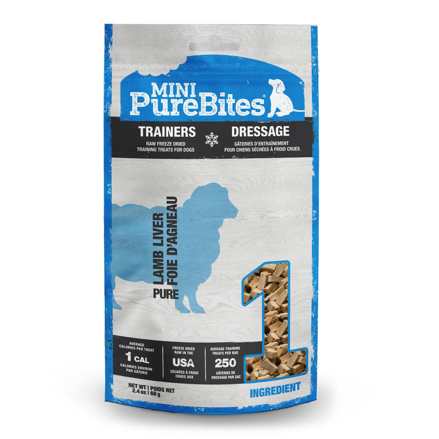 Mini-PureBites Freeze Dried Trainers Dog Treats - Lamb Liver