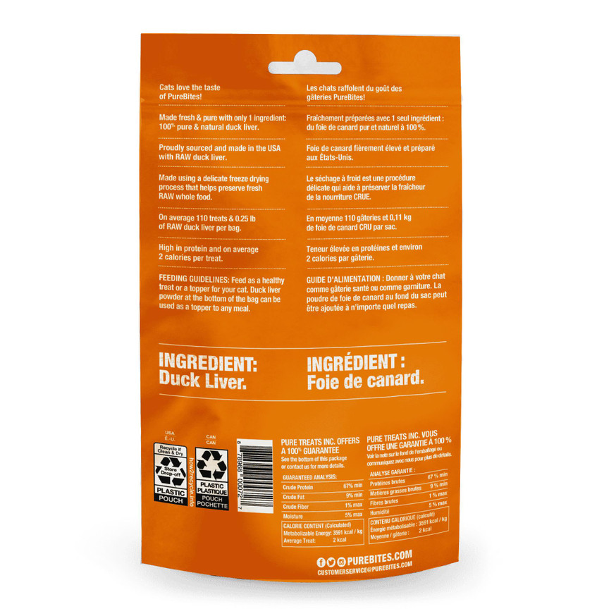 PureBites Freeze Dried Cat Treats - Duck Liver