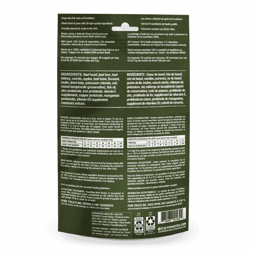 PureBites Freeze Dried Dog Food Topper - Beef Recipe