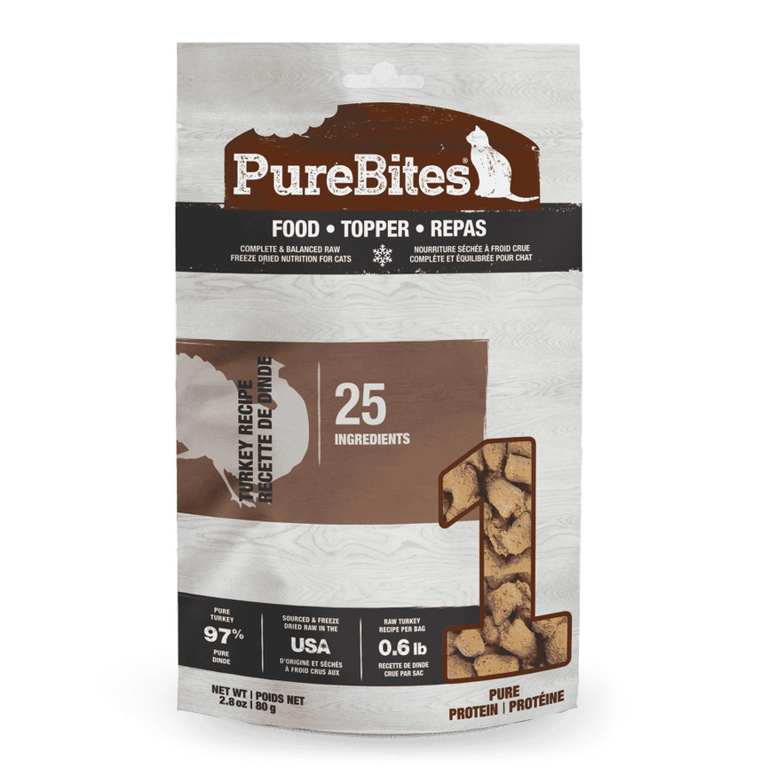 PureBites Freeze Dried Cat Food Topper - Turkey Recipe