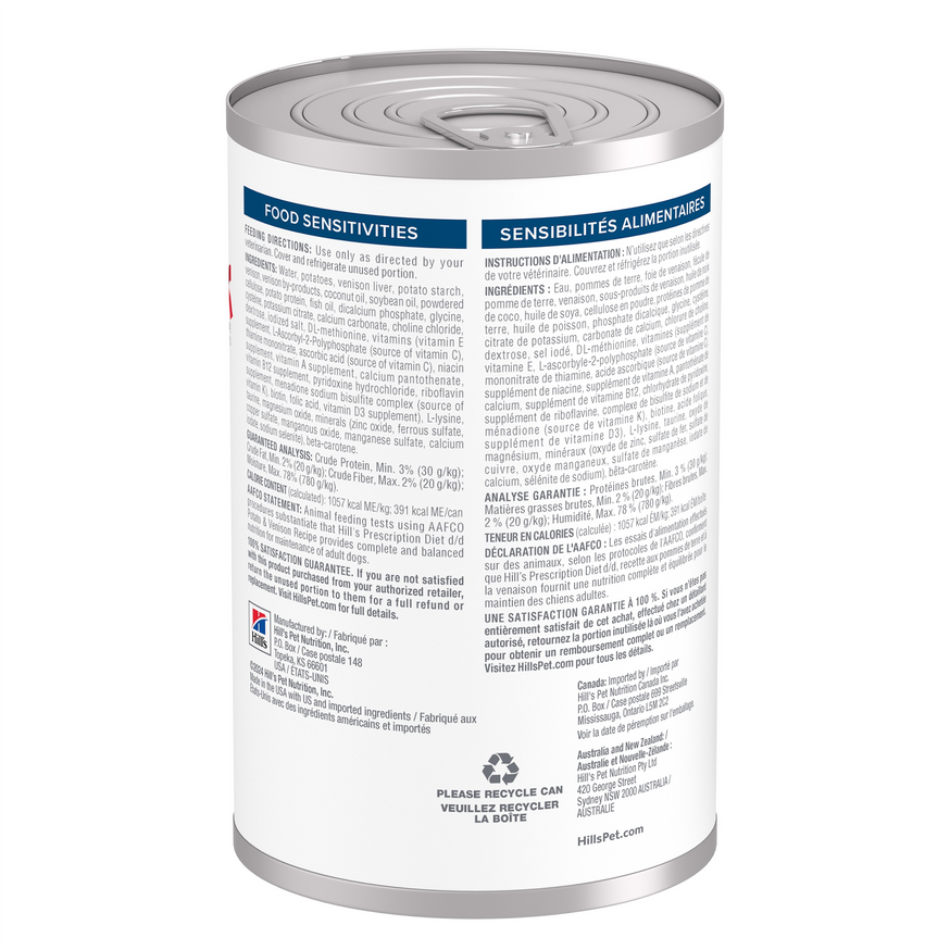 Prescription Diet d/d Skin/Food Sensitivities Potato & Venison Recipe Dog Food