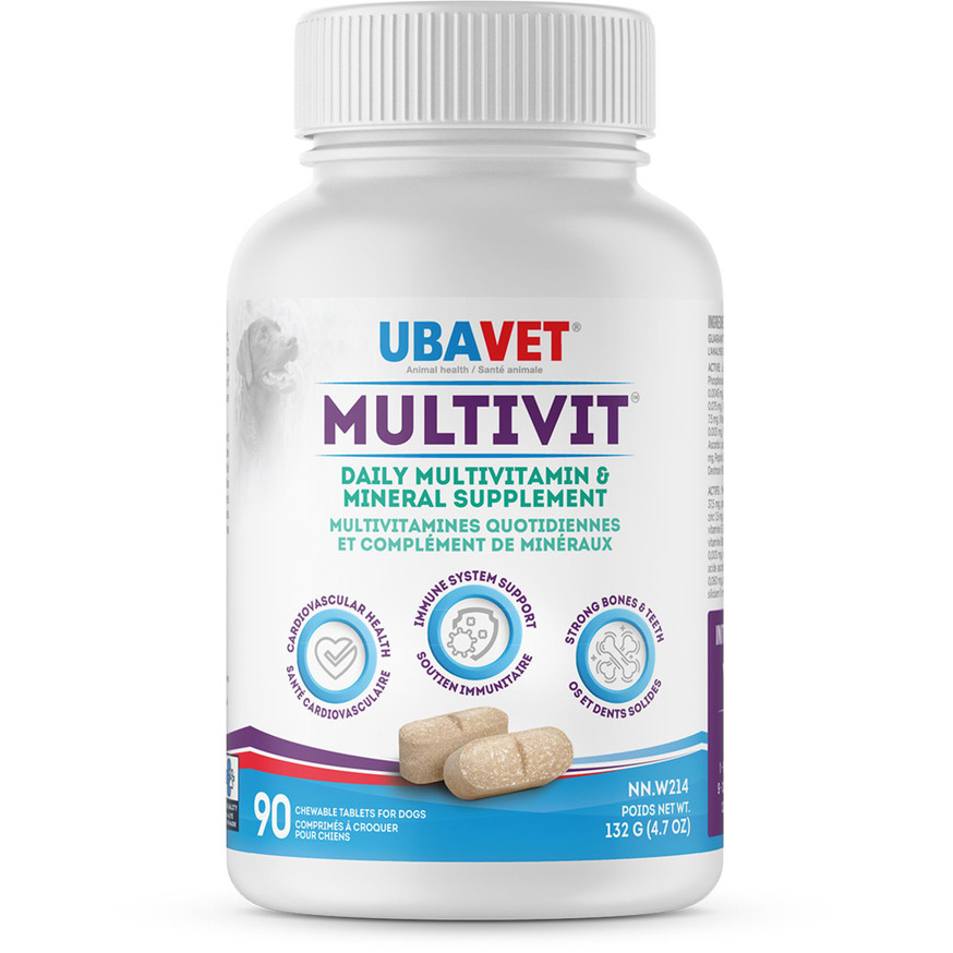 MULTIVIT Daily Vitamin and Mineral Chewable Tablet for Dogs - 90 Tabs