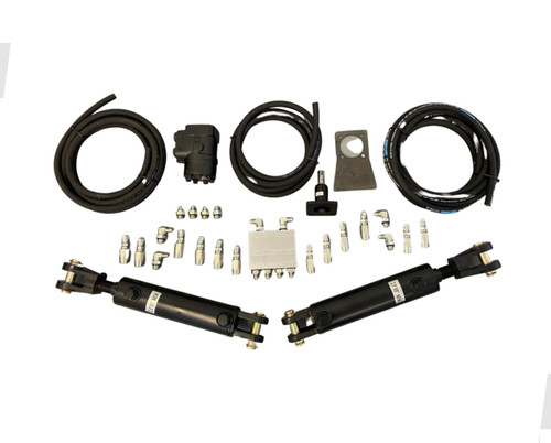Dual Hydraulic Cylinder Steering Kit with 200ML Orbital Valve, Steering Column, Hoses, Manifold, and Welded Cylinders – Complete Off-Road Steering System