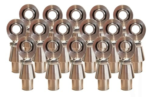 Left and Right Hand Heim Joint Rod Ends Set, 5/8” Bore x 5/8”-18 Shank, 1” Weld-In Tube Insert with Jam Nut, Qty 16