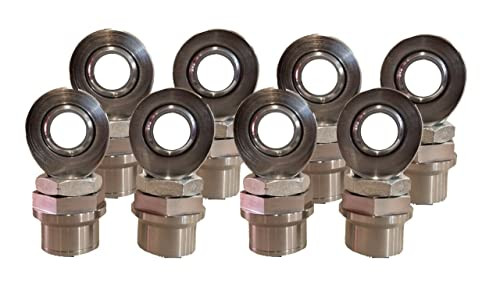 4 LH & 4 RH 1" Bore X 1.50"-12 Shank, 2" ID Tube Insert with Jam Nut Heim Joint Rod End