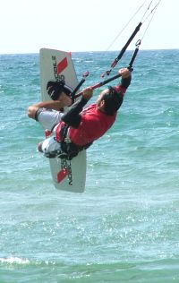 a kiteboarding backroll