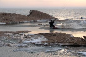 Andy Bolt kitesurfs off into the sunset