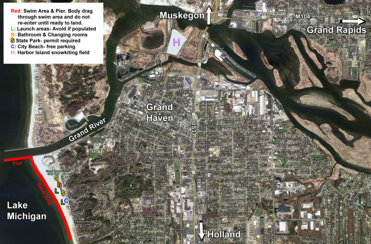 Grand Haven Kiteboarding and Snowkiting Map