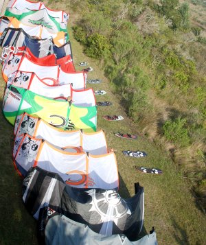 Demo kiteboarding gear at Hatteras, NC