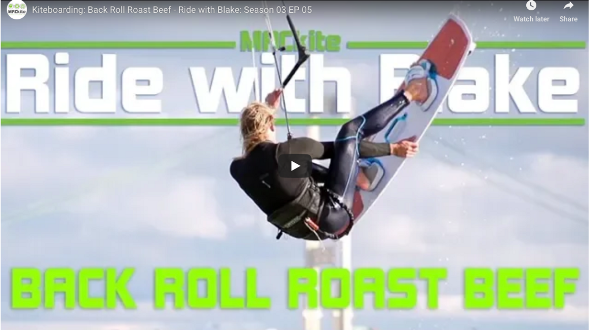 Kiteboarding: Back Roll Roast Beef Grab - Ride with Blake: s3 ep5