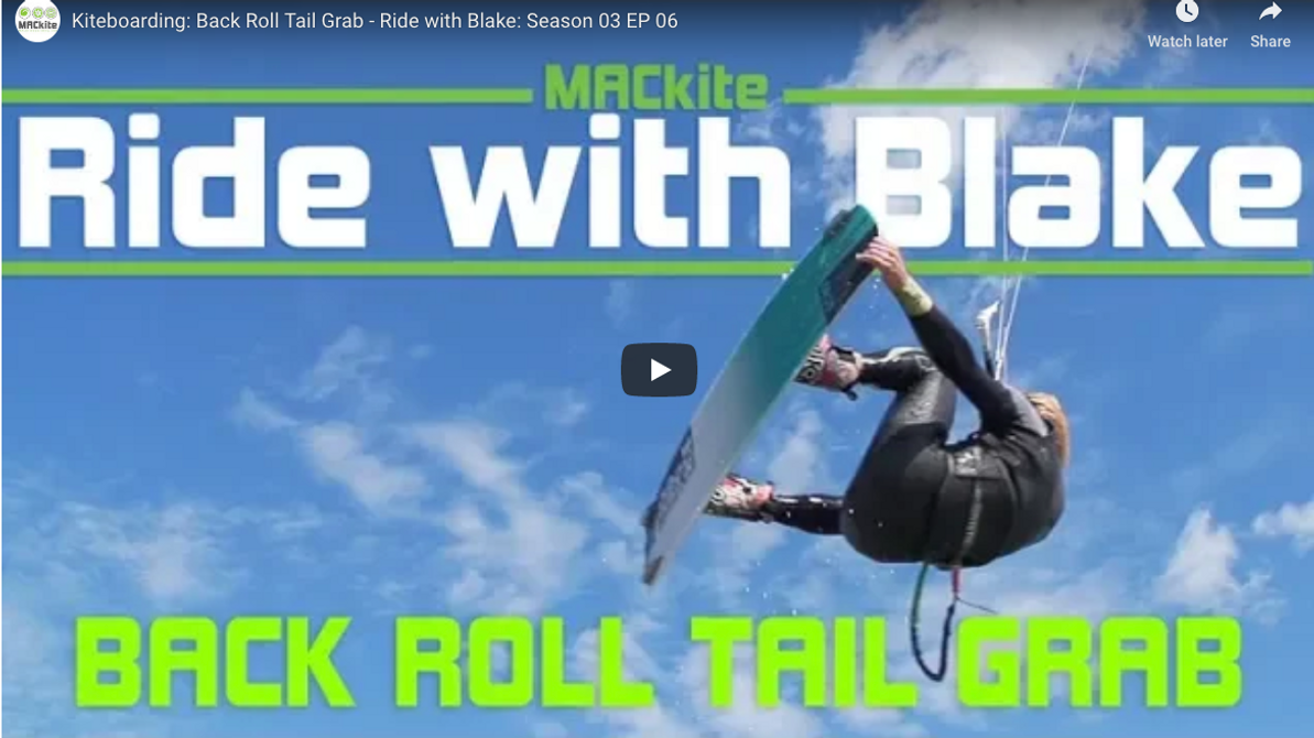 Kiteboarding: Back Roll Tail Grab - Ride with Blake s3 ep6