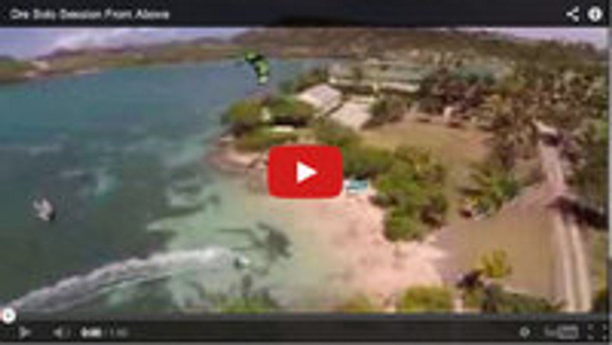 Dre Solo Session From Above - Kitesurf Antigua 