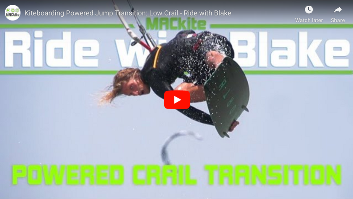 Kiteboarding Transitions: Low Powered Crail grab Downloop 