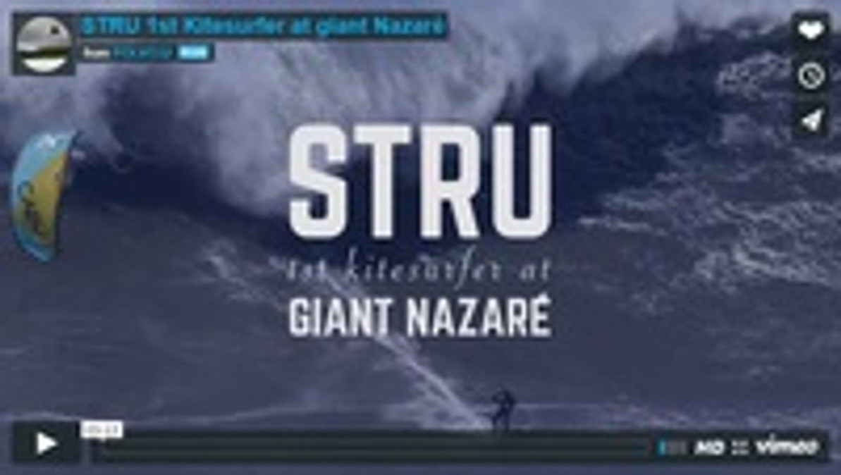 Kitesurfing Video: STRU 1st Kitesurfer at Giant Nazare