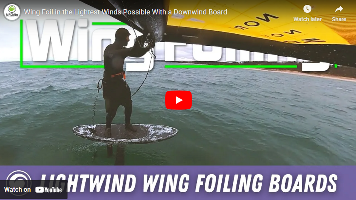 Wing Foil in the Lightest Winds Possible With a Downwind Board