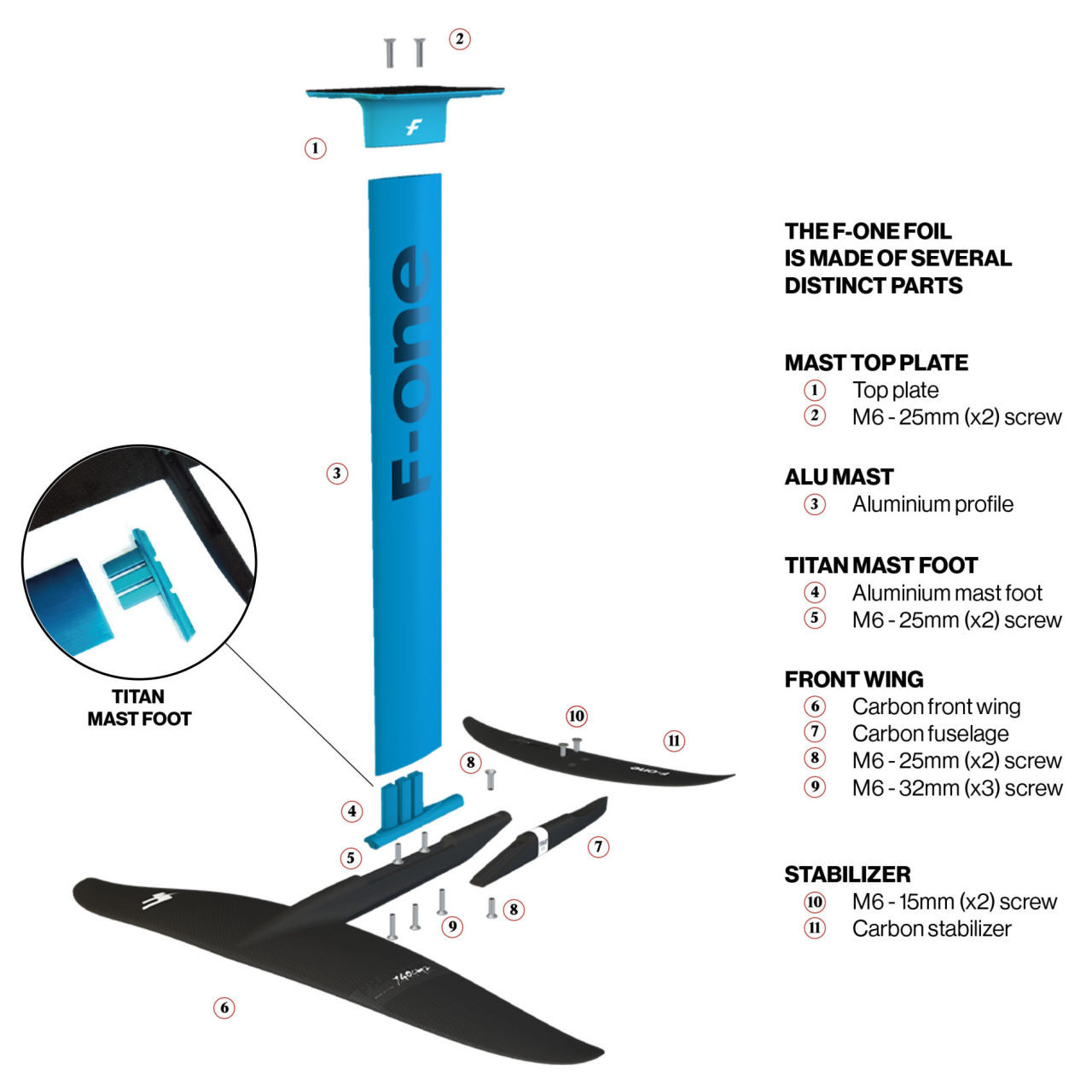F-One Phantom Carbon 940 Front Foil Wing