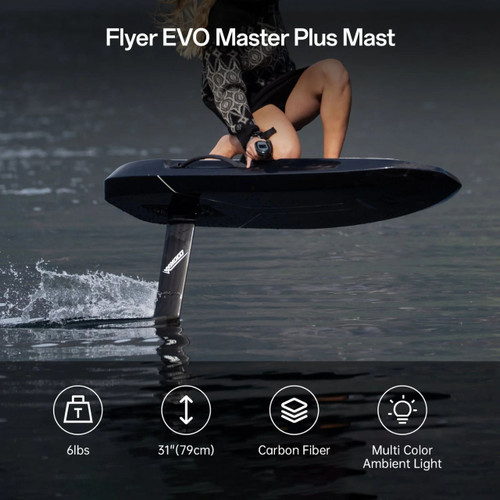 The Master Plus Mast is 31", 6 lbs. and made from carbon fiber.