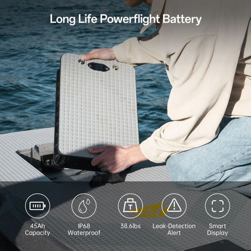Powerflight Battery is a waterproof, lightweight option with leak-detection alter and a smart display