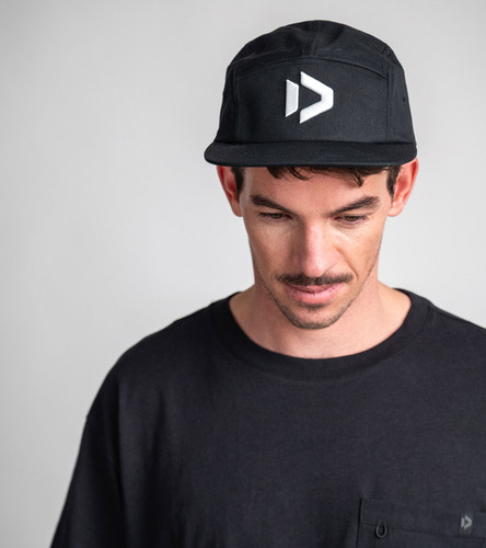 5Panel Flat Duotone Cap - Black - Front