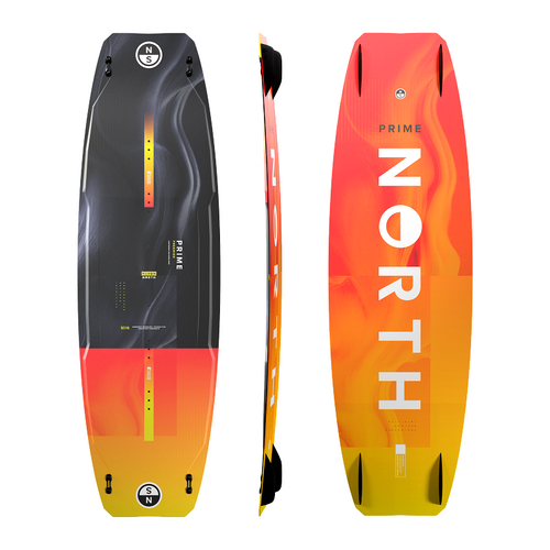 2026 North Prime Twintip Kiteboard - Front, Side and Back Views
