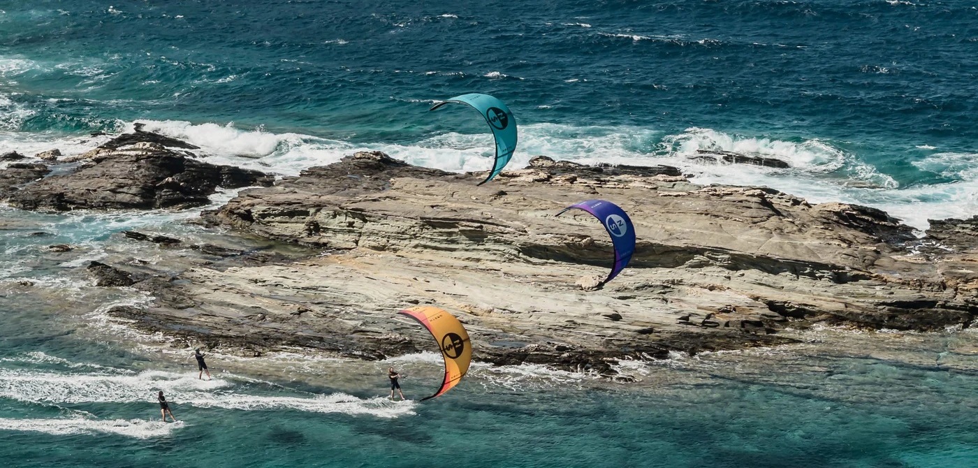 Riders kiting with the 2026 North Orbit kite