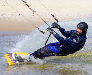 Kiteboarding in a drysuit